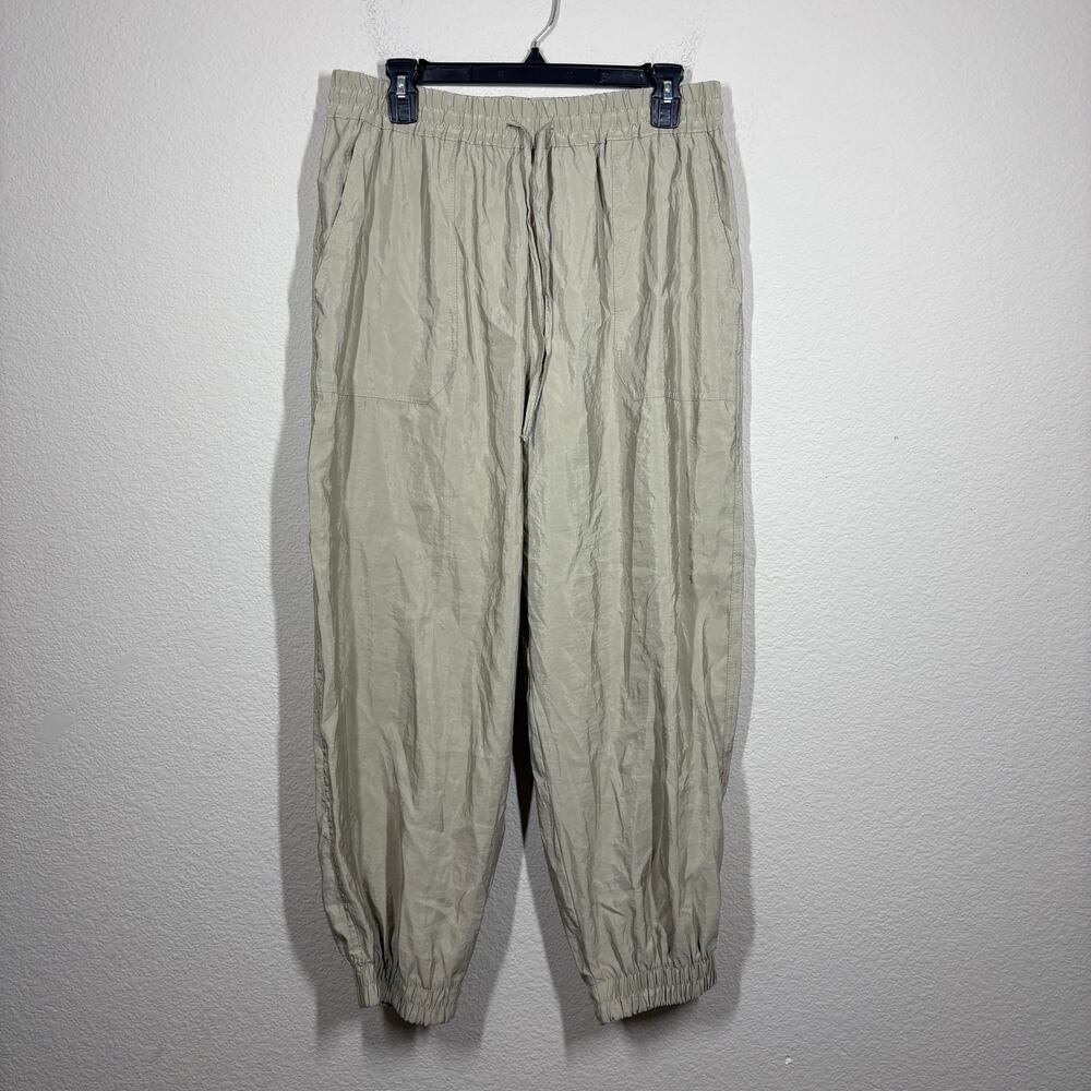 Zara Womens Size Large Weekend Jogger Pants Tan Khaki Drawstring Waist